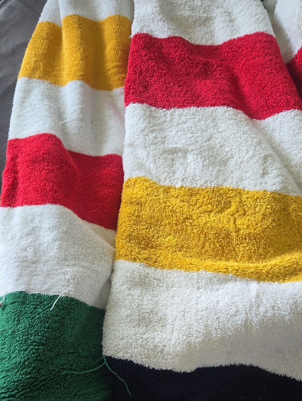 Striped Cotton Beach Towels Set Of 2- White, Red, Yellow, Green, Navy